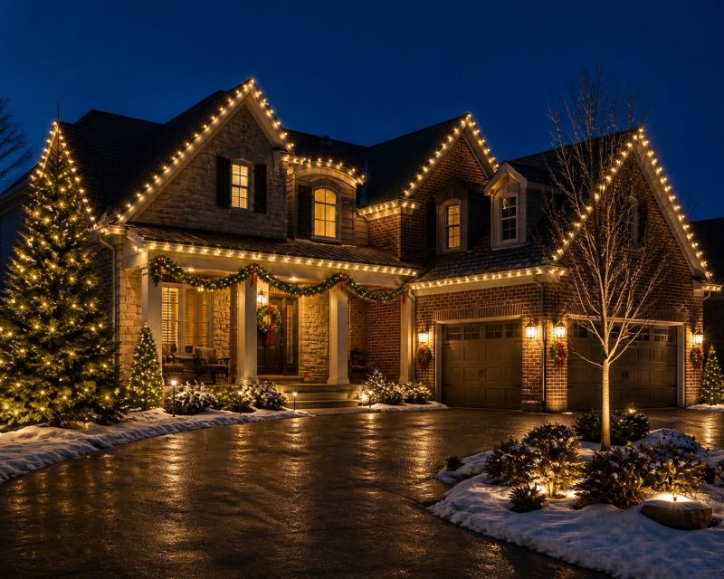 Christmas Lights Hanging in Kansas City, KS