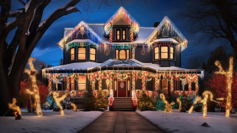 Christmas Lights Hanging in Olathe, KS
