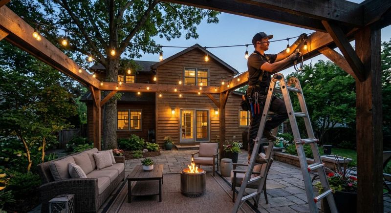 Terrace Lighting Installation in Pasadena, CA
